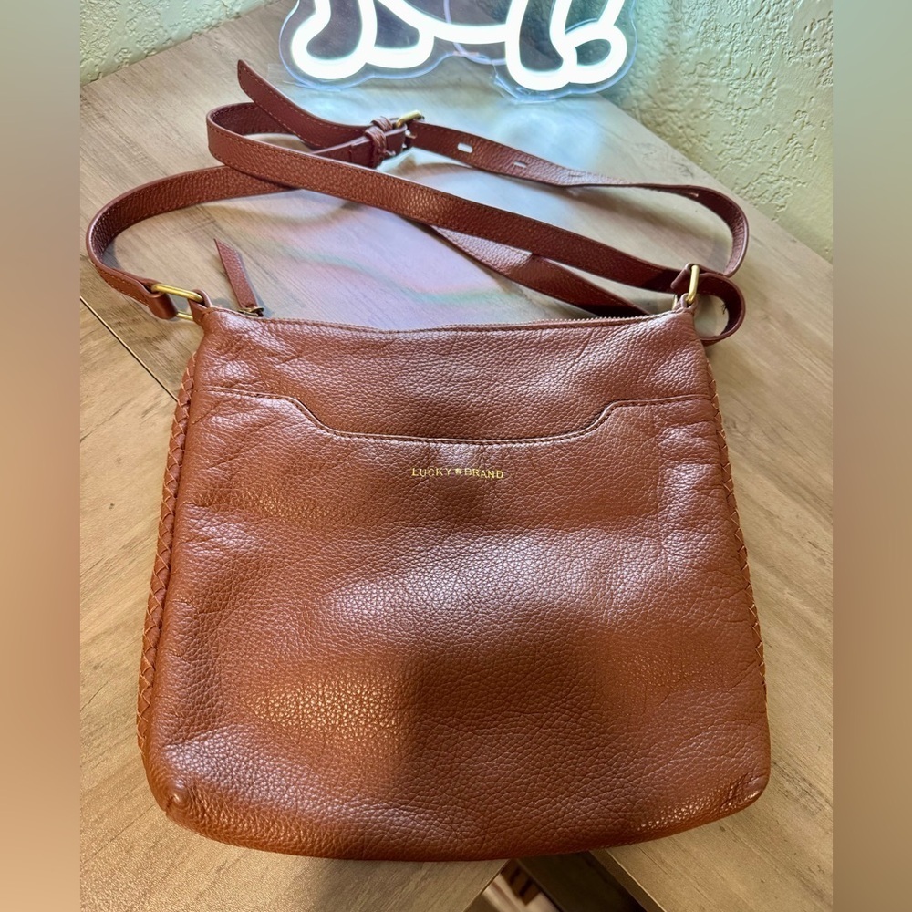 Lucky Brand Tan Leather Crossbody Bag